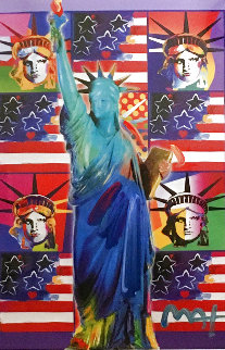 God Bless America III - With Five Liberties Unique 2005 37x32 Works on Paper (not prints) - Peter Max God Bless America III - With Five Liberties Unique 2005 37x32 Works on Paper (not prints) - Peter Max