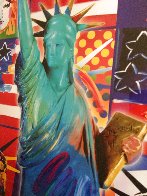 God Bless America III - With Five Liberties Unique 2005 37x32 Works on Paper (not prints) by Peter Max - 2