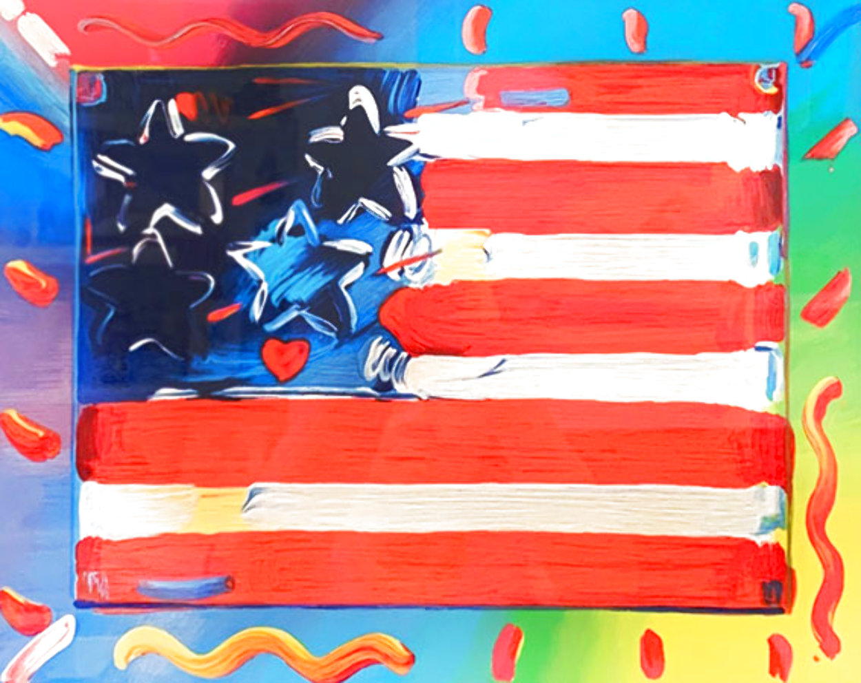 Flag With Heart VI 2013 Limited Edition Print by Peter Max