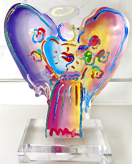 Angel With Heart Acrylic Sculpture Unique 2017 12 in Sculpture - Peter Max Angel With Heart Acrylic Sculpture Unique 2017 12 in Sculpture - Peter Max