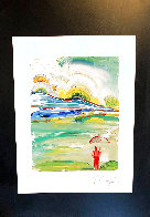 Umbrella Man At Sunrise Limited Edition Print by Peter Max - 1 Umbrella Man At Sunrise Limited Edition Print by Peter Max - 1