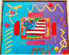 Flag With Heart Collection Unique 12x12 Works on Paper (not prints) by Peter Max - 2