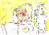 Lady and Profile Set of 2 Framed  Original Ink and Color Pencil 1993 20x22 Works on Paper (not prints) by Peter Max - 0
