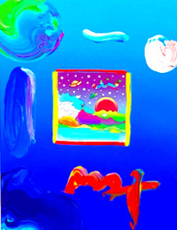 Cosmic Runner Unique 25x21 Original Painting - Peter Max Cosmic Runner Unique 25x21 Original Painting - Peter Max