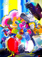 Vase in a Striped Room 1989 36x40 Original Painting by Peter Max - 0 Vase in a Striped Room 1989 36x40 Original Painting by Peter Max - 0