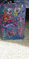 Flower Abstract 1989 30x20 Original Painting by Peter Max - 1 Flower Abstract 1989 30x20 Original Painting by Peter Max - 1