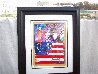 God Bless America II Unique 2001 39x33 Works on Paper (not prints) by Peter Max - 1