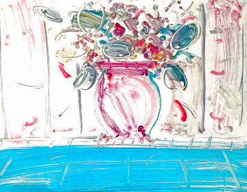 Flowers Unique 1983 30x36 Works on Paper (not prints) - Peter Max Flowers Unique 1983 30x36 Works on Paper (not prints) - Peter Max