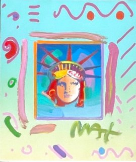 Liberty Head II Unique 14x11 Works on Paper (not prints) - Peter Max Liberty Head II Unique 14x11 Works on Paper (not prints) - Peter Max
