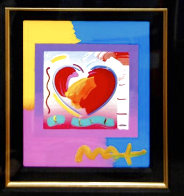 Heart on Blends Unique 2006 23x21 Works on Paper (not prints) by Peter Max - 2 Heart on Blends Unique 2006 23x21 Works on Paper (not prints) by Peter Max - 2