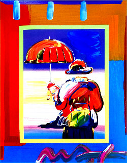 Umbrella Man on Blends Unique 26x24 Original Painting - Peter Max Umbrella Man on Blends Unique 26x24 Original Painting - Peter Max