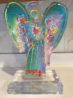 Acrylic Angel With Heart Sculprure Unique 2017 12 in Sculpture - Peter Max Acrylic Angel With Heart Sculprure Unique 2017 12 in Sculpture - Peter Max