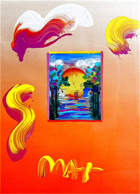 Sailing Into the Sunset Unique 2019 24x20 Works on Paper (not prints) by Peter Max