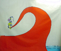Abstract III Vintage Acrylic in 1970 Huge Mural Size Original Painting by Peter Max - 0