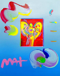Angel With Heart Unique 2019 22x19 Works on Paper (not prints) - Peter Max Angel With Heart Unique 2019 22x19 Works on Paper (not prints) - Peter Max
