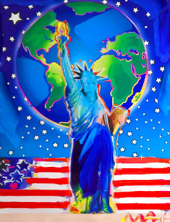 Peace on Earth 9/11 Unique 2001 39x31 Works on Paper (not prints) - Peter Max Peace on Earth 9/11 Unique 2001 39x31 Works on Paper (not prints) - Peter Max