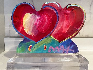 Two Hearts Acrylic Sculpture 2017 12 in Sculpture - Peter Max Two Hearts Acrylic Sculpture 2017 12 in Sculpture - Peter Max