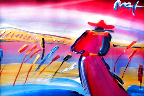 Walking in Reeds Unique 1999 Works on Paper (not prints) - Peter Max