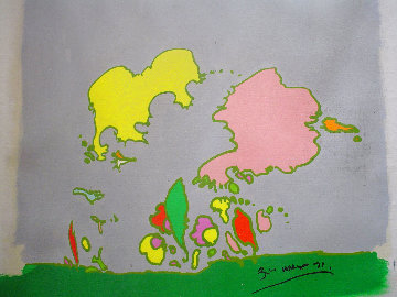 Hidden Face 1971 24x24 Original Painting - Peter Max Hidden Face 1971 24x24 Original Painting - Peter Max