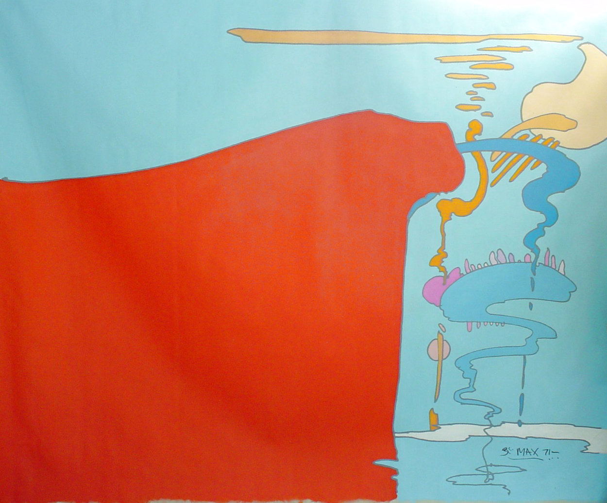 Abstract I Vintage Acrylic 1970 Huge Mural Size  Original Painting by Peter Max
