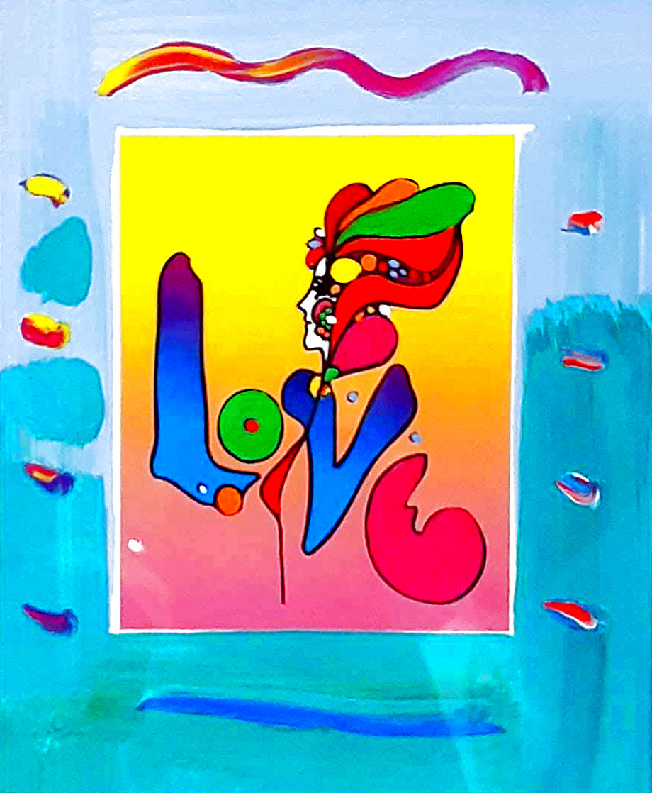Love 1 Unique 2007 21x17 Works on Paper (not prints) by Peter Max