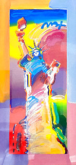 Statue of Liberty Unique 2015 37x20 Works on Paper (not prints) - Peter Max Statue of Liberty Unique 2015 37x20 Works on Paper (not prints) - Peter Max
