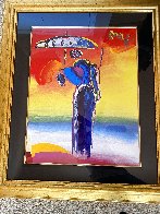 Umbrella Man With Cane 2001 40x34  Huge Original Painting by Peter Max - 2