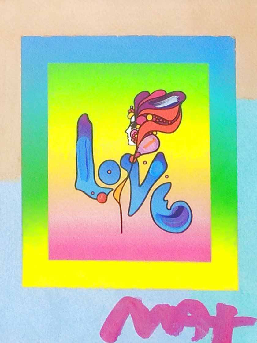 Love on Blends Unique 18x16 Works on Paper (not prints) by Peter Max Love on Blends Unique 18x16 Works on Paper (not prints) by Peter Max