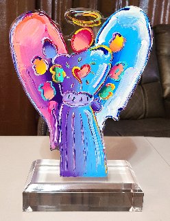 Angel With Heart Acrylic Sculpture Unique 2016 11 in Sculpture - Peter Max Angel With Heart Acrylic Sculpture Unique 2016 11 in Sculpture - Peter Max