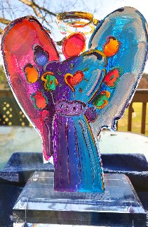 Angel With Heart Acrylic Sculpture Unique 2016 11 in Sculpture - Peter Max Angel With Heart Acrylic Sculpture Unique 2016 11 in Sculpture - Peter Max