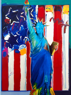 United We Stand II 38x32 Original Painting - Peter Max United We Stand II 38x32 Original Painting - Peter Max