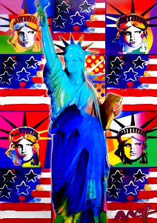 God Bless America III With Five Liberties Unique 38x32 Works on Paper (not prints) - Peter Max God Bless America III With Five Liberties Unique 38x32 Works on Paper (not prints) - Peter Max