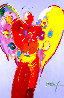 Red Angel With Heart III  2007  36x24 Unique Poster Works on Paper (not prints) by Peter Max - 0