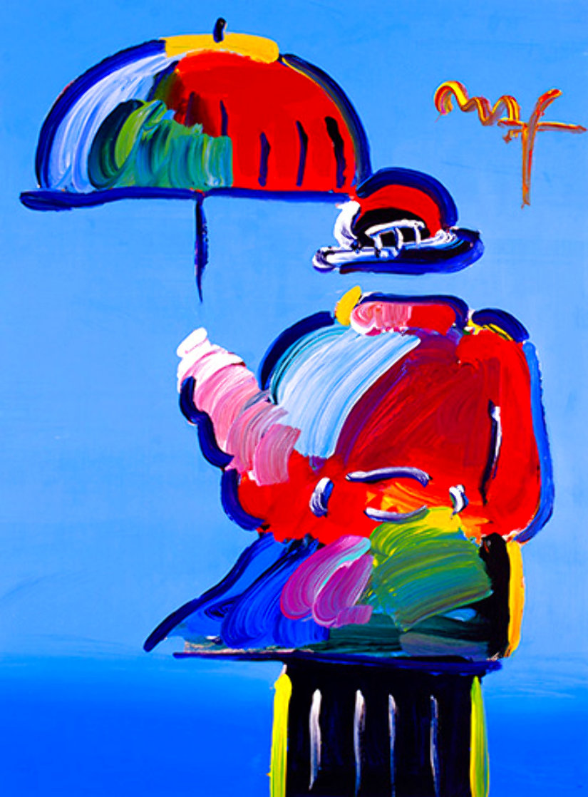Umbrella Man  2007 Unique Poster  32x24  Works on Paper (not prints) by Peter Max