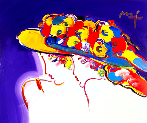 Friends III  Heavily Embellished Unique Poster 2009 28x34 Works on Paper (not prints) - Peter Max