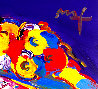 Friends III  Heavily Embellished Unique Poster 2009 28x34 Works on Paper (not prints) by Peter Max - 1