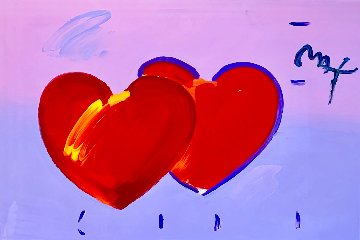 2 Hearts Unique 2008 31x43 Huge Works on Paper (not prints) - Peter Max 2 Hearts Unique 2008 31x43 Huge Works on Paper (not prints) - Peter Max