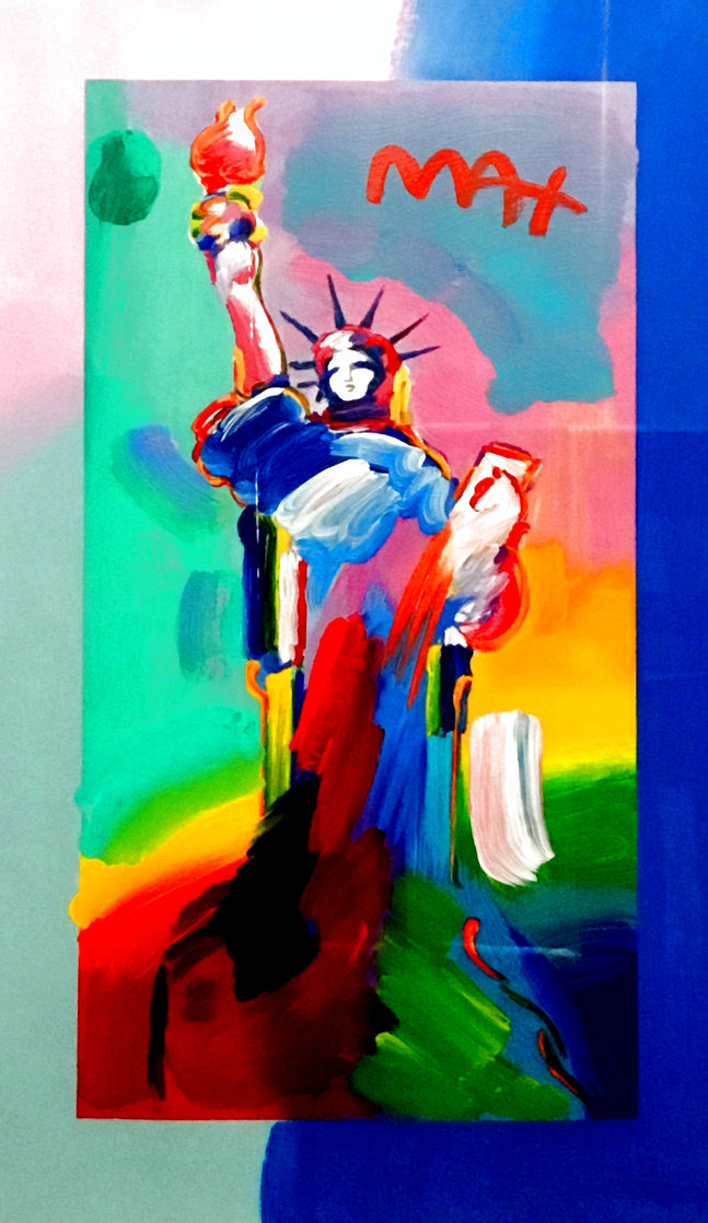 Statue of Liberty 2017 Unique 24x13 Works on Paper (not prints) by Peter Max Statue of Liberty 2017 Unique 24x13 Works on Paper (not prints) by Peter Max