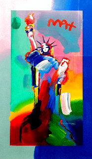 Statue of Liberty 2017 Unique 24x13 Works on Paper (not prints) - Peter Max