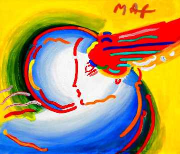 Love the World 1999 Unique 28x32 Original Painting - Peter Max Love the World 1999 Unique 28x32 Original Painting - Peter Max