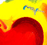 Valentine 2007 Heavily Embellished Unique Poster  36x24 Works on Paper (not prints) by Peter Max - 1