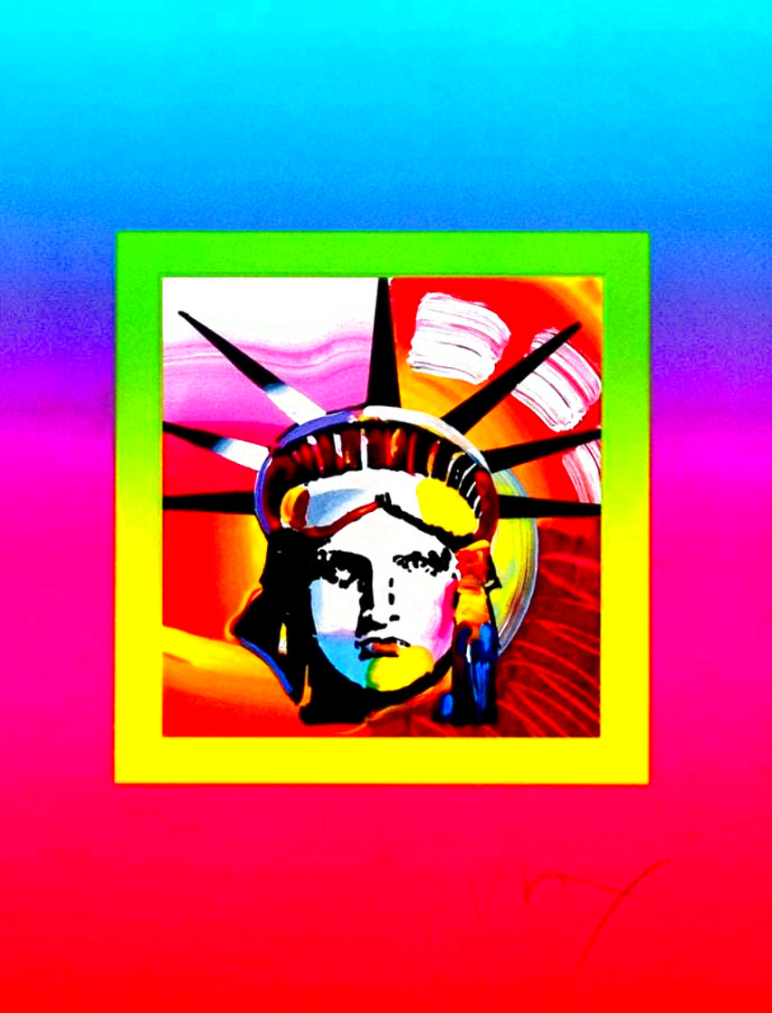Liberty Head on Blends Ver. II 31x27 Limited Edition Print by Peter Max Liberty Head on Blends Ver. II 31x27 Limited Edition Print by Peter Max