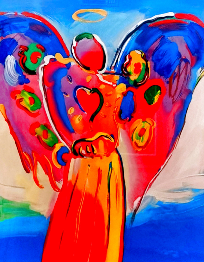 Angel With Heart 2012 Serigraph 26x21 by Peter Max