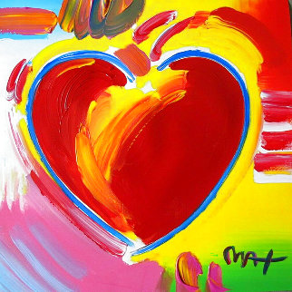 Heart 1999 Unique 14x14 Works on Paper (not prints) - Peter Max Heart 1999 Unique 14x14 Works on Paper (not prints) - Peter Max