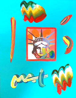 Liberty Head Unique 2000 11x8 Works on Paper (not prints) - Peter Max Liberty Head Unique 2000 11x8 Works on Paper (not prints) - Peter Max