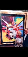 Liberty 2000 50x42 Huge (Signed Twice) Original Painting by Peter Max - 1