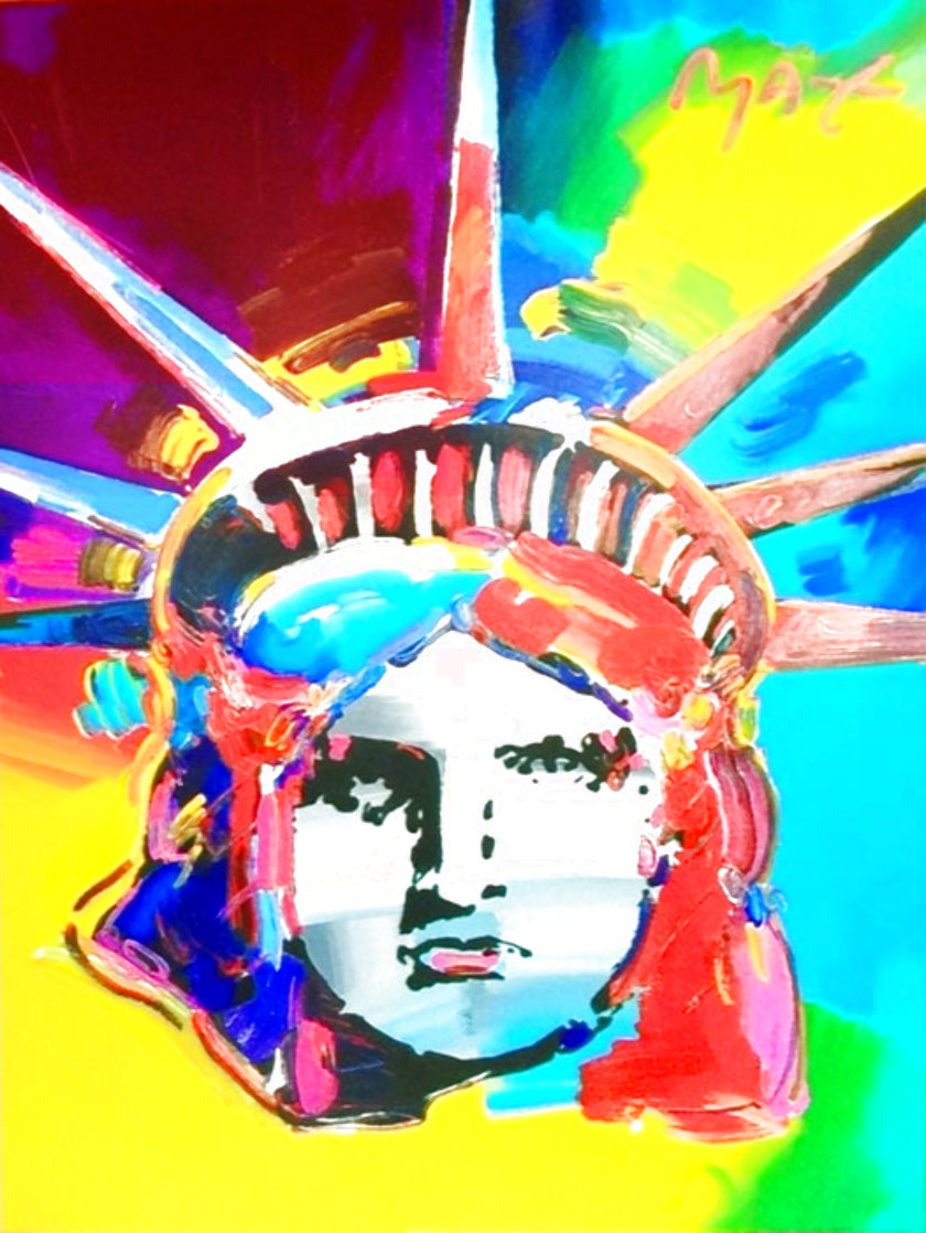 Liberty 2000 50x42 Huge (Signed Twice) Original Painting by Peter Max