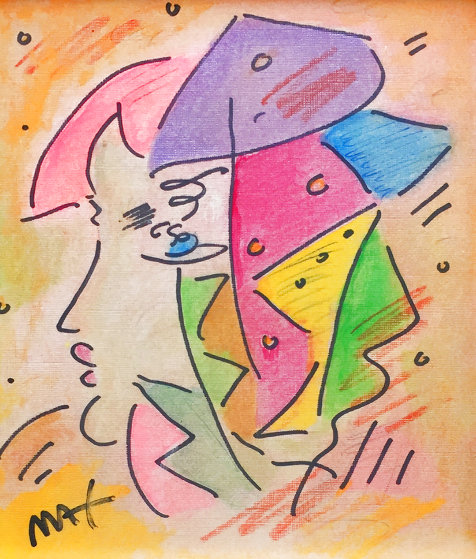 Untitled Watercolor 1992 14x22 by Peter Max