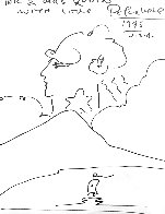 Untitled Early Vintage Drawing 1975 15x13 Drawing by Peter Max - 0 Untitled Early Vintage Drawing 1975 15x13 Drawing by Peter Max - 0