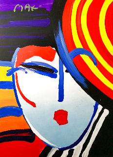 Asia 49x38 Huge Original Painting - Peter Max Asia 49x38 Huge Original Painting - Peter Max